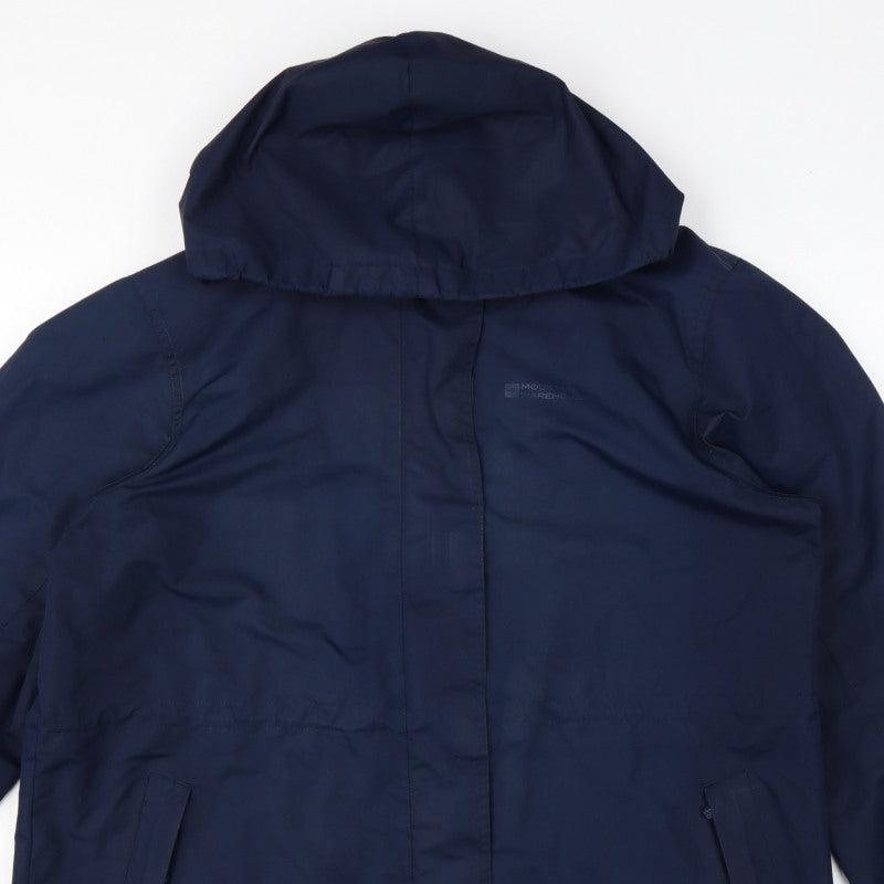 Mountain Warehouse Women’s Blue UK 16 Hooded Water Resistant Rain Jacket
