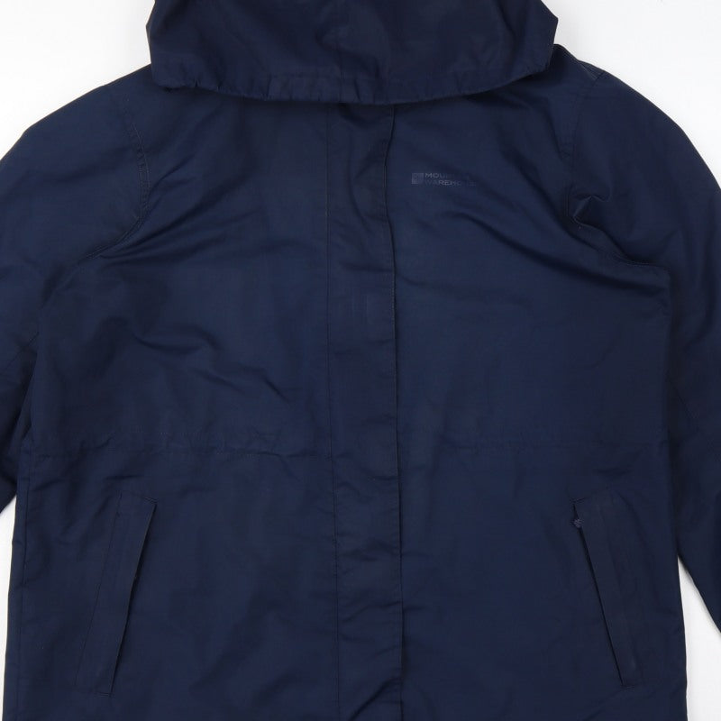 Mountain Warehouse Women’s Blue UK 16 Hooded Water Resistant Rain Jacket