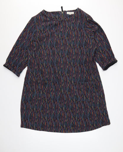 Seasalt Cornwall Women Multicoloured UK 22 Shift Dress Geometric 3/4 Sleeve