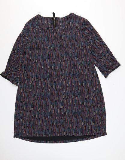 Seasalt Cornwall Women Multicoloured UK 22 Shift Dress Geometric 3/4 Sleeve