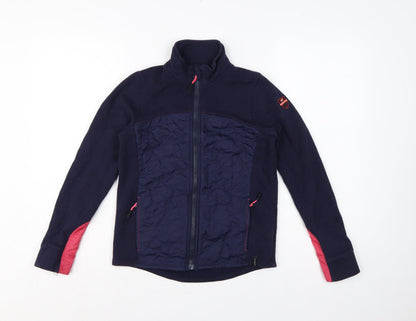 Decathlon Girls Blue Pink 12 Years Quilted Full Zip Riding Jacket