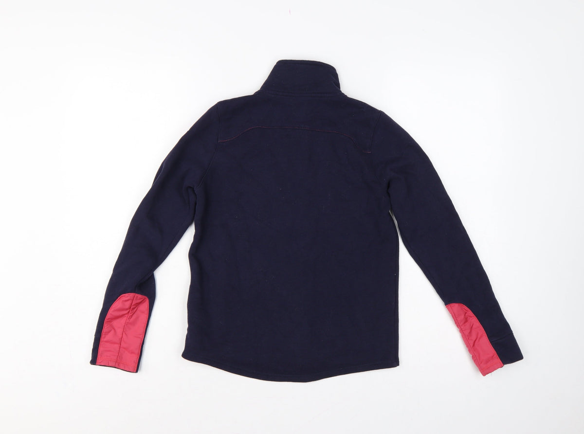 Decathlon Girls Blue Pink 12 Years Quilted Full Zip Riding Jacket