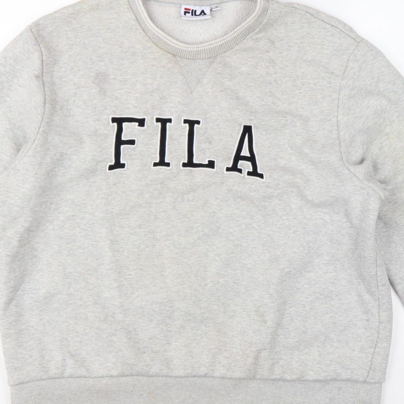 Fila Women Grey XL/16 Logo Pullover Crew Neck Sweatshirt