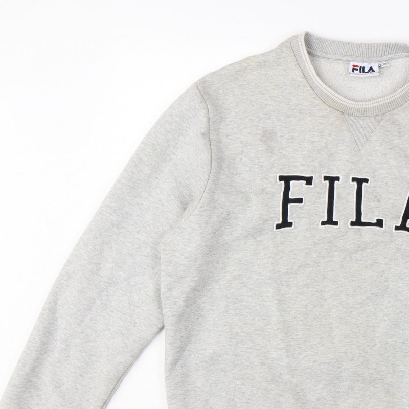 Fila Women Grey XL/16 Logo Pullover Crew Neck Sweatshirt