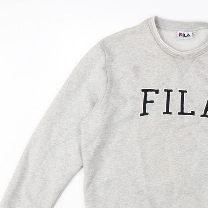 Fila Women Grey XL/16 Logo Pullover Crew Neck Sweatshirt