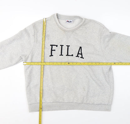 Fila Women Grey XL/16 Logo Pullover Crew Neck Sweatshirt