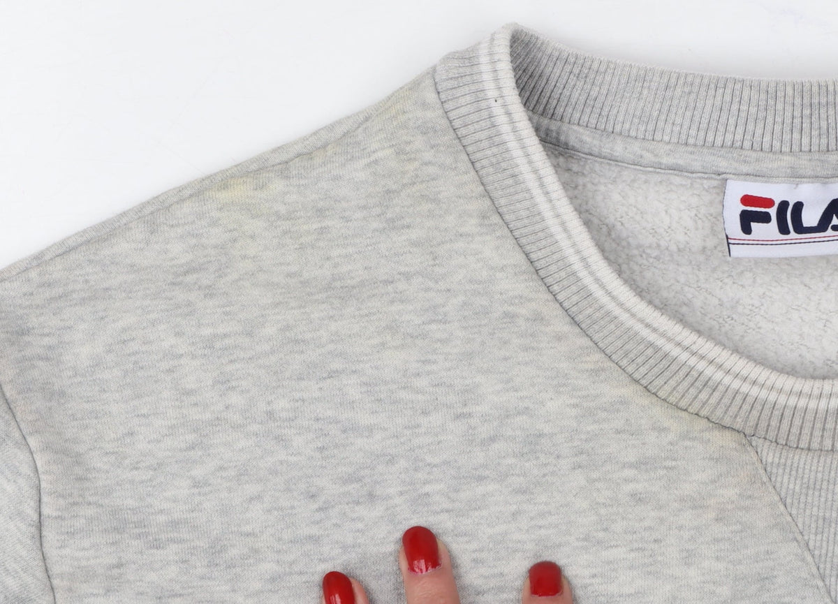 Fila Women Grey XL/16 Logo Pullover Crew Neck Sweatshirt