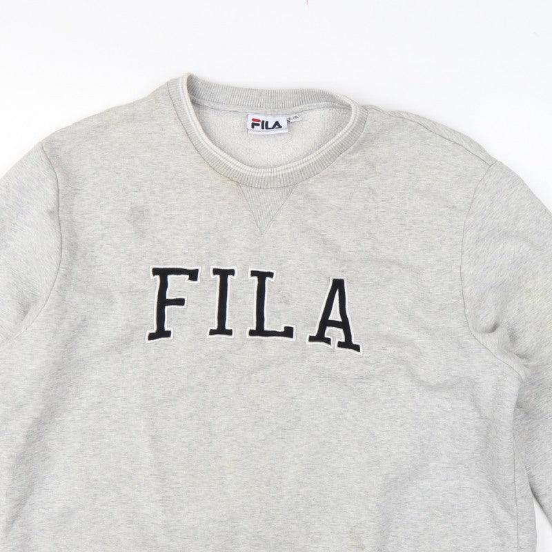 Fila Women Grey XL/16 Logo Pullover Crew Neck Sweatshirt