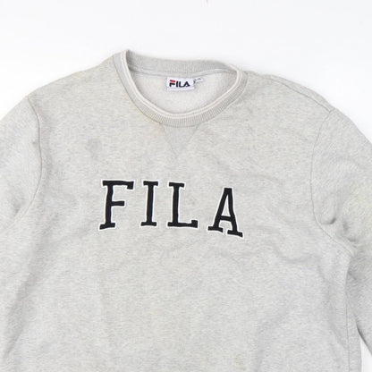 Fila Women Grey XL/16 Logo Pullover Crew Neck Sweatshirt