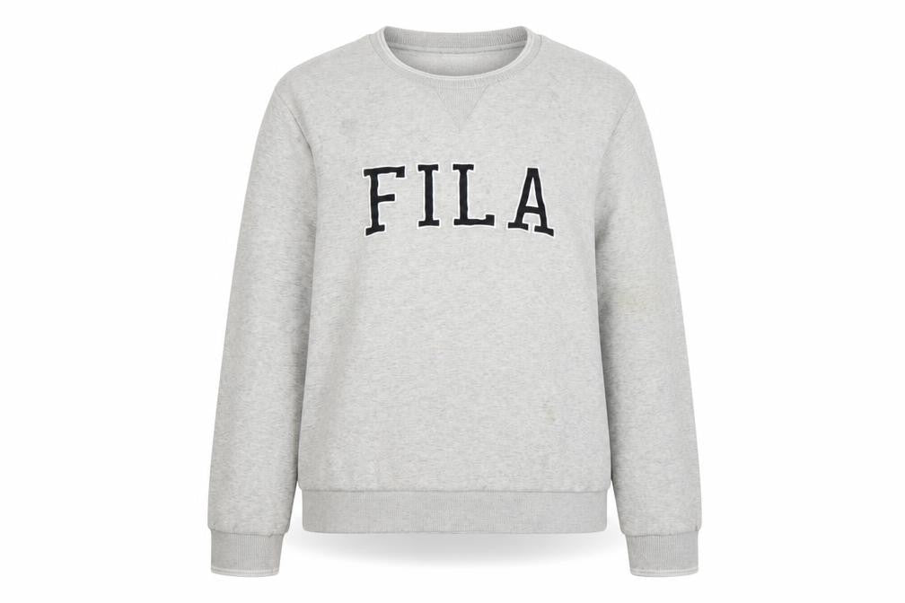 Fila Women Grey XL/16 Logo Pullover Crew Neck Sweatshirt