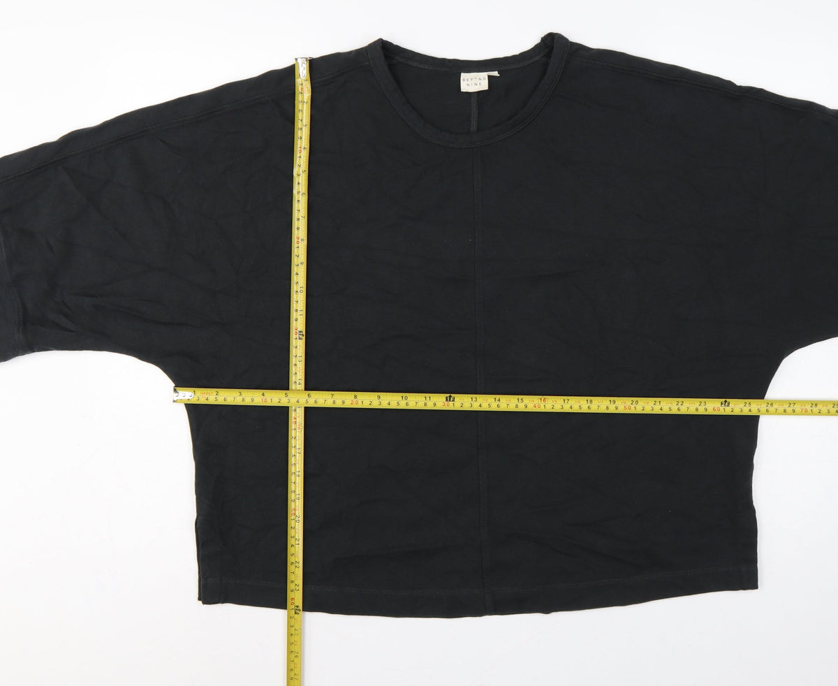Beyond Nine Women’s Black M Oversized Dolman Sleeve Sweatshirt