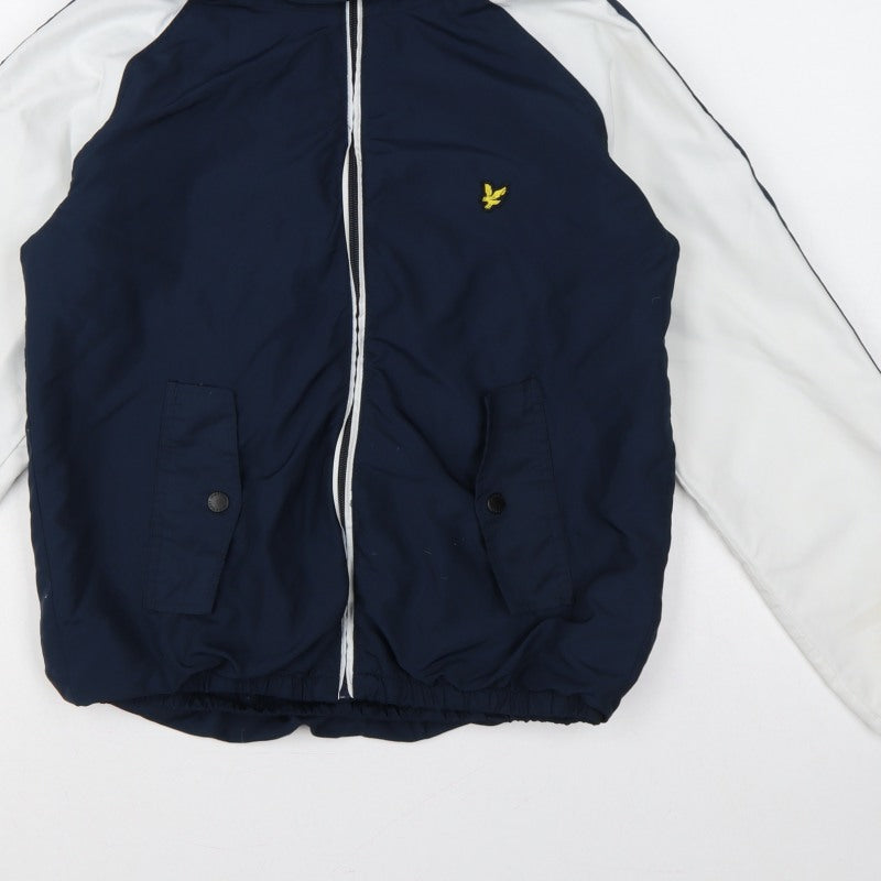 Lyle & Scott Boys Blue White Hooded Windbreaker Jacket 14-15 Years
