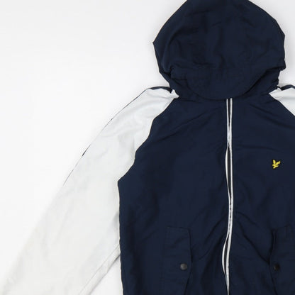 Lyle & Scott Boys Blue White Hooded Windbreaker Jacket 14-15 Years