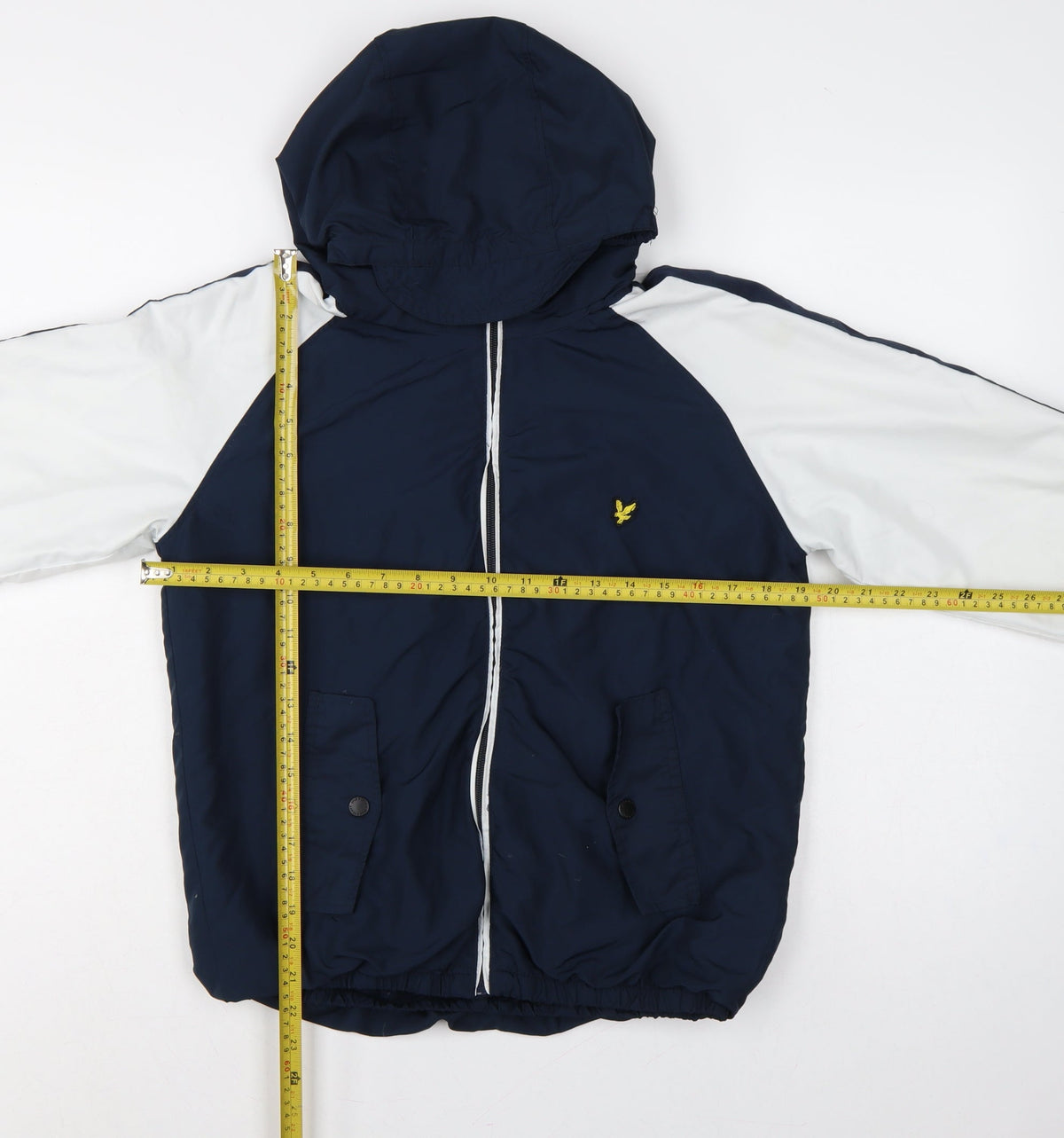 Lyle & Scott Boys Blue White Hooded Windbreaker Jacket 14-15 Years