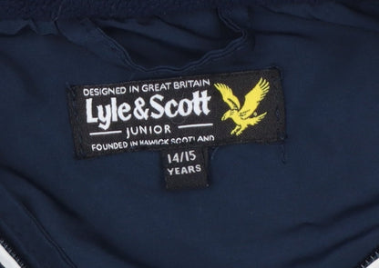 Lyle & Scott Boys Blue White Hooded Windbreaker Jacket 14-15 Years
