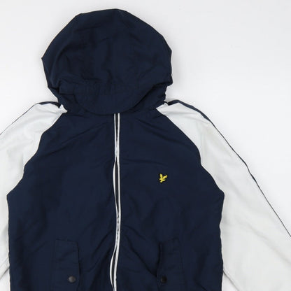 Lyle & Scott Boys Blue White Hooded Windbreaker Jacket 14-15 Years