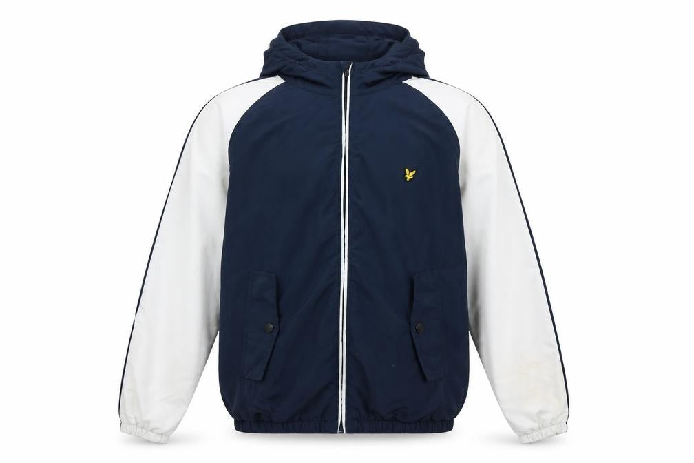 Lyle & Scott Boys Blue White Hooded Windbreaker Jacket 14-15 Years