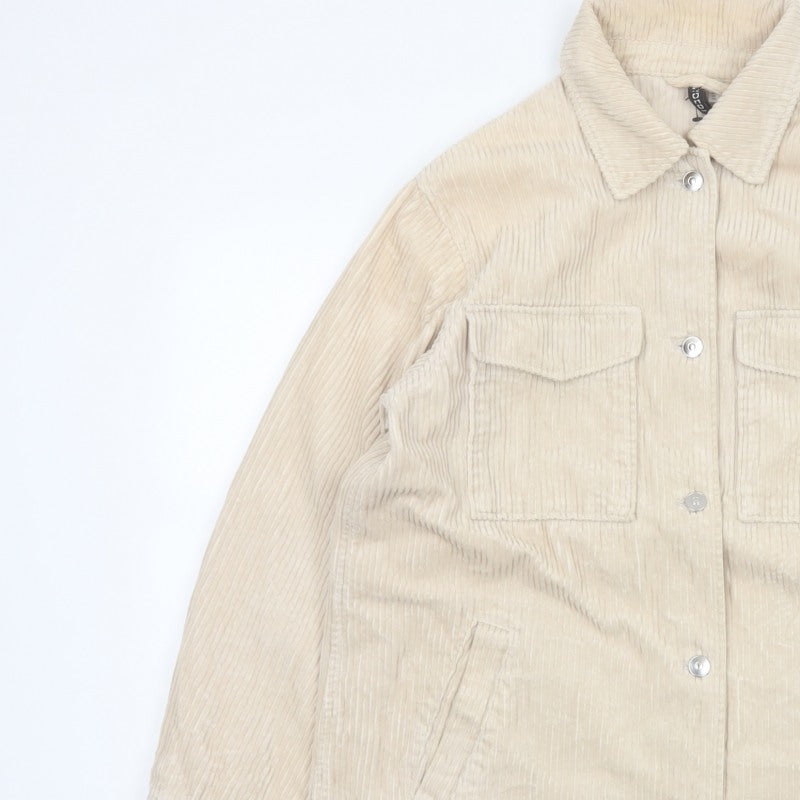 H&M Men’s Beige Corduroy Button Jacket Size S Collared Utility