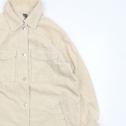 H&M Men’s Beige Corduroy Button Jacket Size S Collared Utility