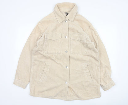 H&M Men’s Beige Corduroy Button Jacket Size S Collared Utility
