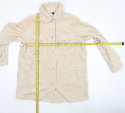 H&M Men’s Beige Corduroy Button Jacket Size S Collared Utility