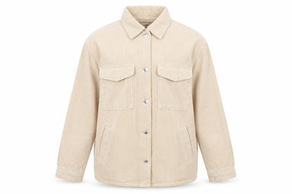 H&M Men’s Beige Corduroy Button Jacket Size S Collared Utility