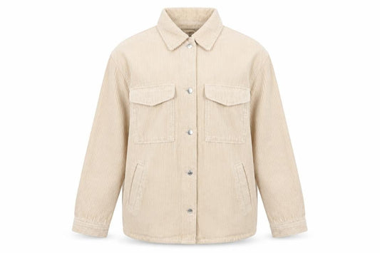H&M Men’s Beige Corduroy Button Jacket Size S Collared Utility