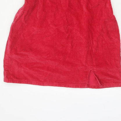 ASOS Design Women Red UK 14 Corduroy Bodycon Mini Dress Square Neck