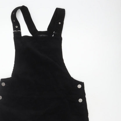 New Look Women Black Corduroy Pinafore Dress UK 12 Short Adjustable