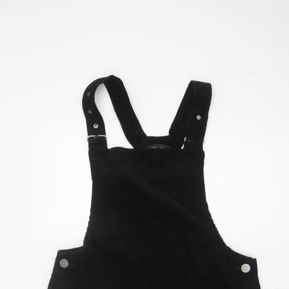 New Look Women Black Corduroy Pinafore Dress UK 12 Short Adjustable