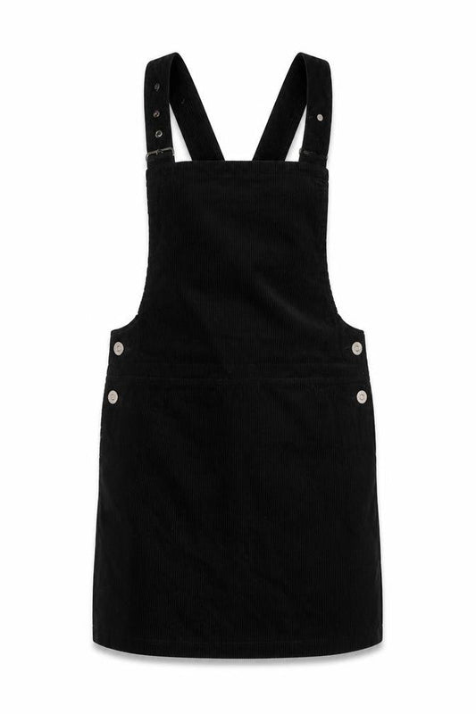 New Look Women Black Corduroy Pinafore Dress UK 12 Short Adjustable