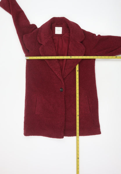 Next Girls Red Teddy Fleece Coat 15 Years Collared Lined Pockets