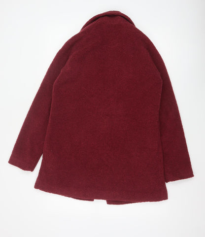 Next Girls Red Teddy Fleece Coat 15 Years Collared Lined Pockets