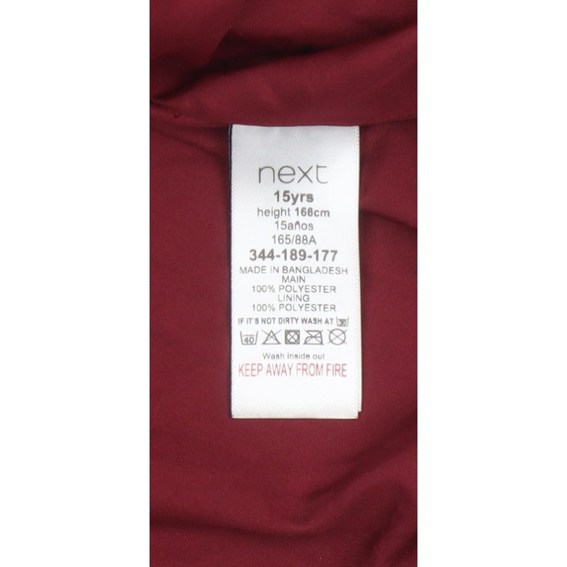 Next Girls Red Teddy Fleece Coat 15 Years Collared Lined Pockets