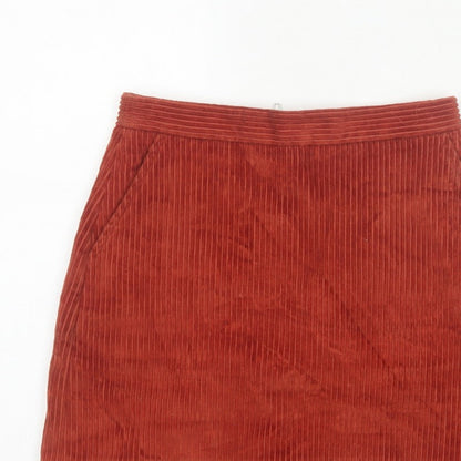 Jack Wills Women's Orange UK 8 Corduroy Mini Straight Skirt