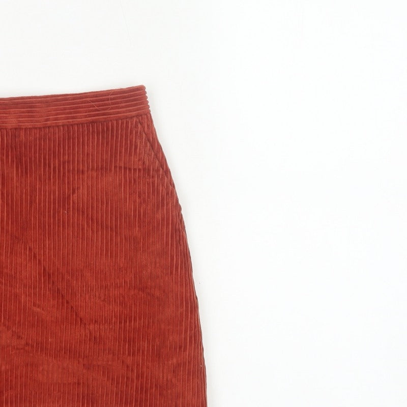 Jack Wills Women's Orange UK 8 Corduroy Mini Straight Skirt
