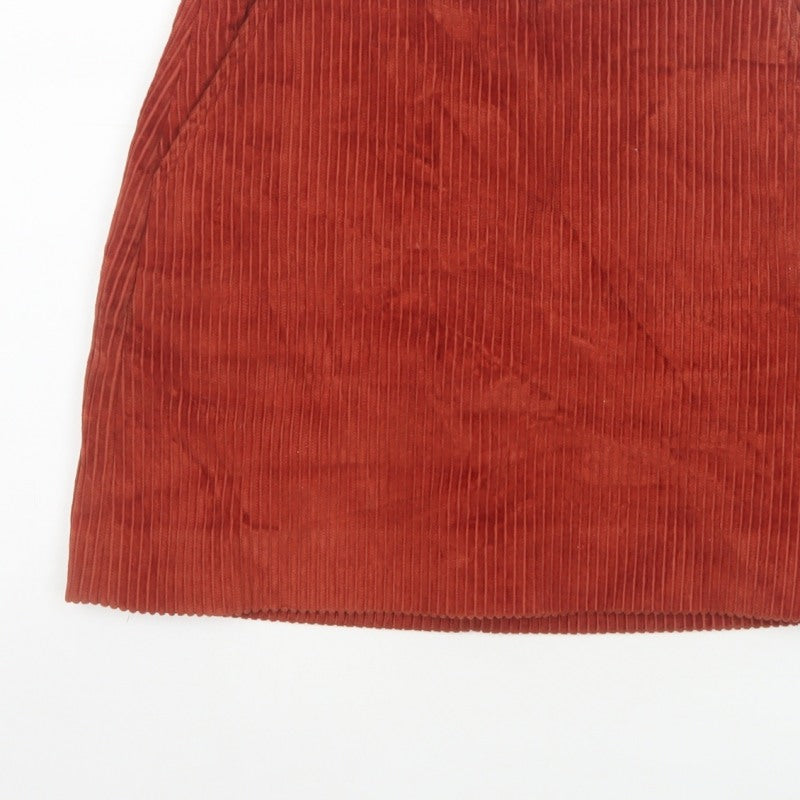 Jack Wills Women's Orange UK 8 Corduroy Mini Straight Skirt