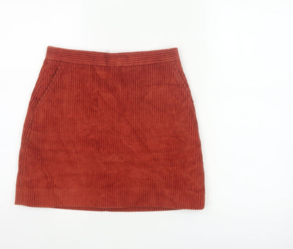 Jack Wills Women's Orange UK 8 Corduroy Mini Straight Skirt