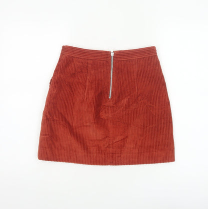 Jack Wills Women's Orange UK 8 Corduroy Mini Straight Skirt