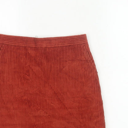 Jack Wills Women's Orange UK 8 Corduroy Mini Straight Skirt