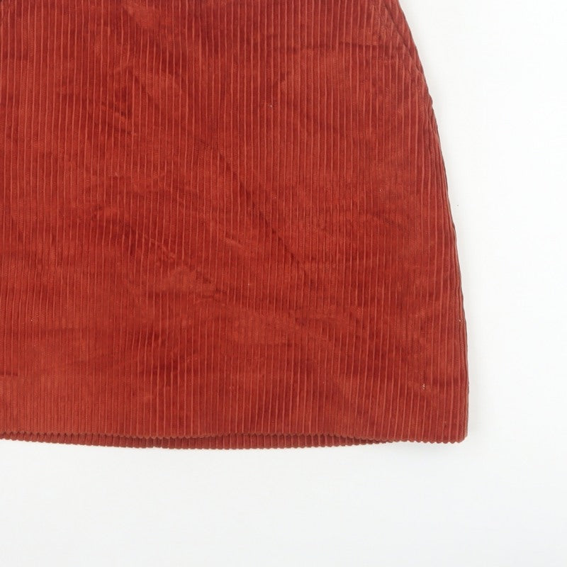 Jack Wills Women's Orange UK 8 Corduroy Mini Straight Skirt