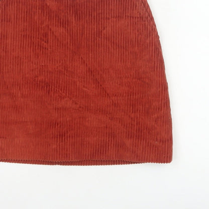 Jack Wills Women's Orange UK 8 Corduroy Mini Straight Skirt