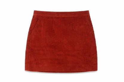 Jack Wills Women's Orange UK 8 Corduroy Mini Straight Skirt
