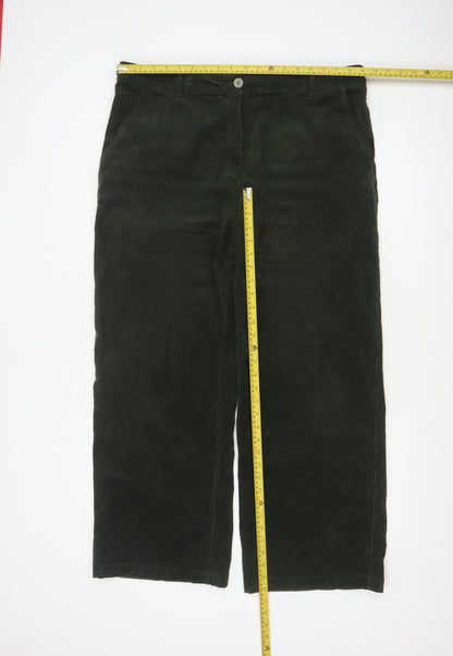 White Stuff Women’s Green Corduroy Straight Trousers UK 18 Regular