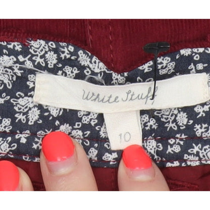 White Stuff Women Red Corduroy Pencil Skirt Size 10 Pockets