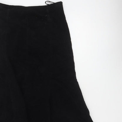 Bhs Women’s Black UK 10 Cotton Corduroy Flare Long Skirt