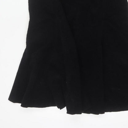 Bhs Women’s Black UK 10 Cotton Corduroy Flare Long Skirt