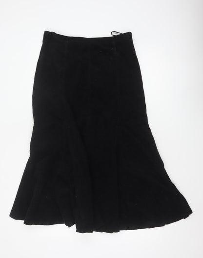 Bhs Women’s Black UK 10 Cotton Corduroy Flare Long Skirt