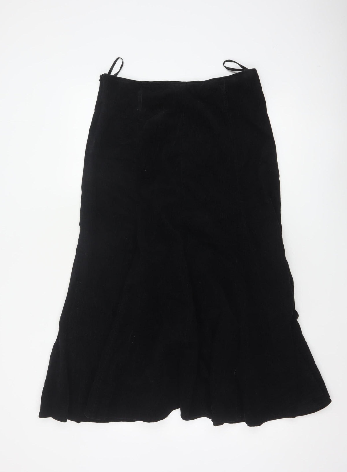 Bhs Women’s Black UK 10 Cotton Corduroy Flare Long Skirt