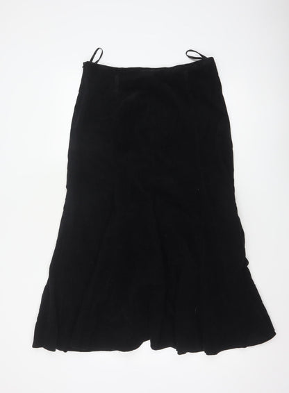 Bhs Women’s Black UK 10 Cotton Corduroy Flare Long Skirt